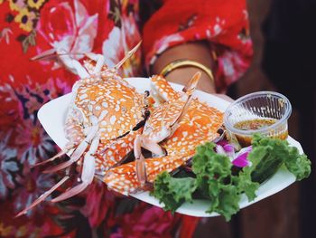 High angle view of fresh vegetables in basket