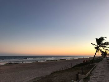 Scenic view of beach during sunset