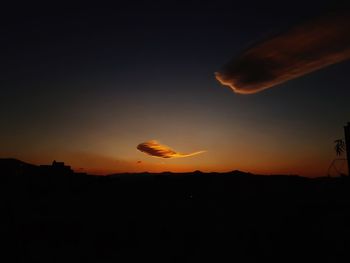 Silhouette of sky at sunset