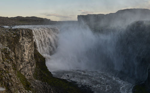 Scenic view of waterfall