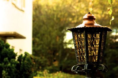 Close-up of lamp against blurred background