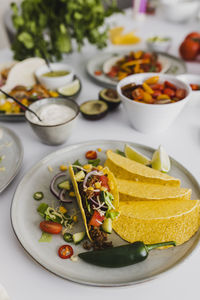 Healthy feast with various mexican food