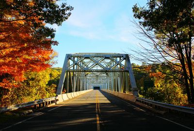 Empty bridge during autumn