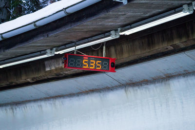 Information sign on snow