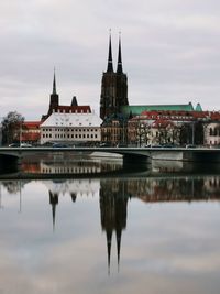 Reflection of buildings in water