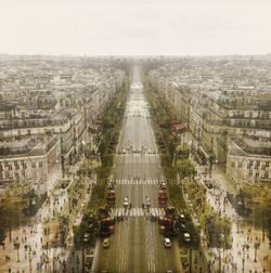 Elevated view of city street