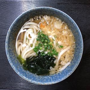 High angle view of soup in bowl