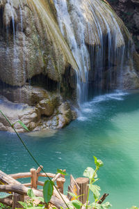 Scenic view of waterfall