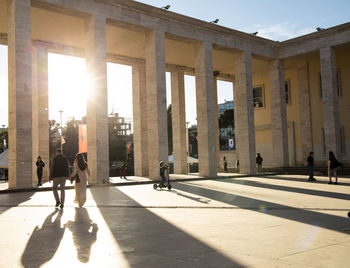 People walking in building