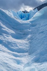 Aerial view of snow covered landscape