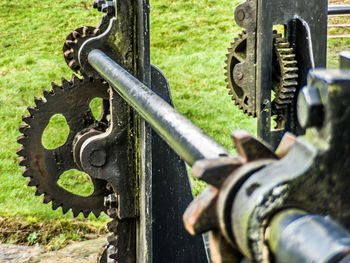 Close-up of rusty machine part