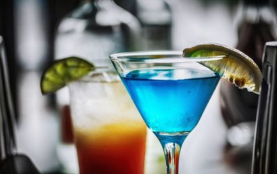 Close-up of drink in martini glass