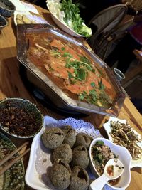 Close-up of food on table