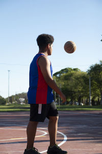 Portrait of young basketball player