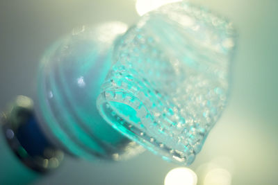 High angle view of jellyfish against blue background