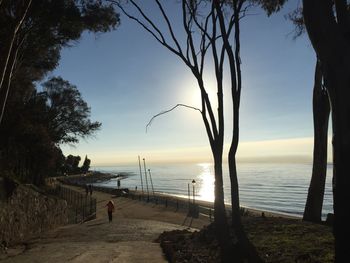 Scenic view of sea at sunset