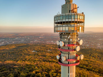 Hungary - pecs tv tower from drone view
