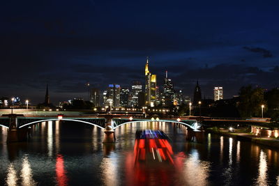 View of illuminated city at night