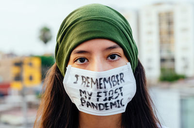 Close-up portrait of a beautiful young woman