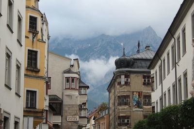 Low angle view of buildings against sky