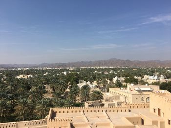 High angle view of townscape against sky