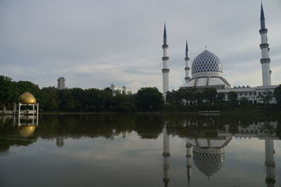 Reflection of temple in lake