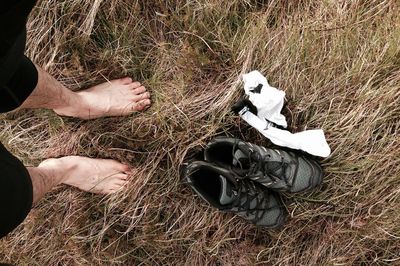 Low section of person standing on ground