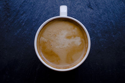 High angle view of coffee on table