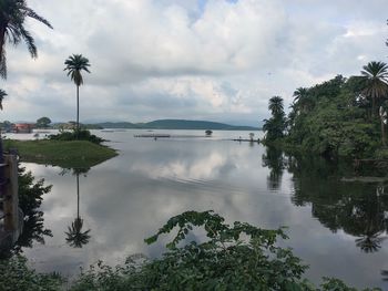 Scenic view of swimming pool against sky