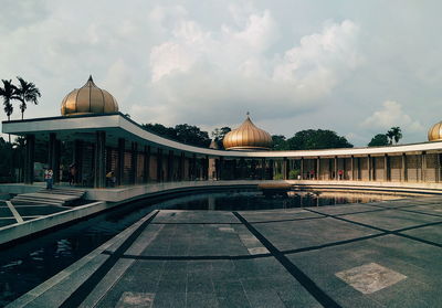 Temple against sky in city