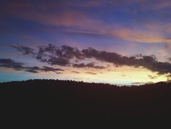 Silhouette of landscape at sunset