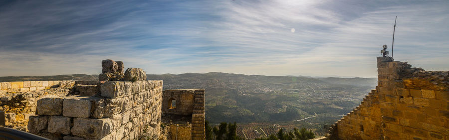 Panoramic view of fort against sky