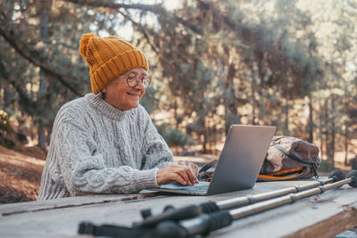 Woman using mobile phone