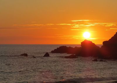 Scenic view of sunset over sea