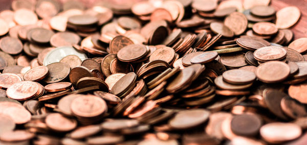 Full frame shot of coins