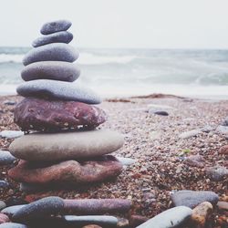 Stack of stones on beach