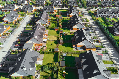 Aerial view of modern residential district in europe city