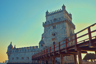 Old customs tower in lisbon, portugal