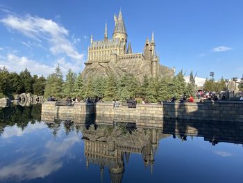 Reflection of building in lake