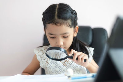 Portrait of a girl looking at camera