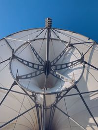 Low angle view of ferris wheel against blue sky