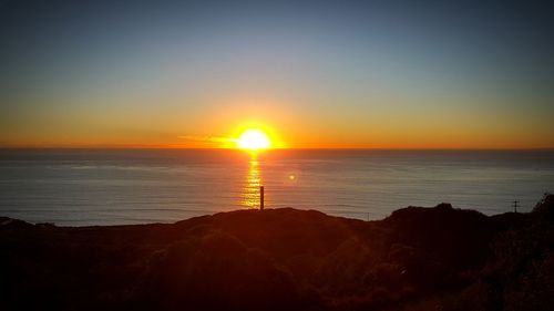 Scenic view of sea at sunset
