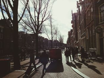 People walking in city