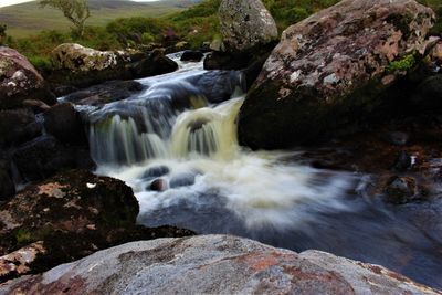 Scenic view of waterfall