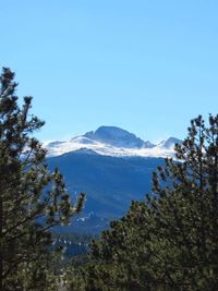 Scenic view of mountains against clear sky