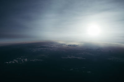 Aerial view of cloudscape against sky during sunset