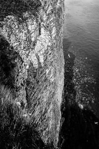 High angle view of rock formation in sea