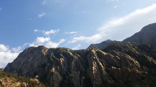 Panoramic view of mountains against sky