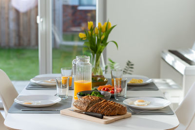 Place setting on table