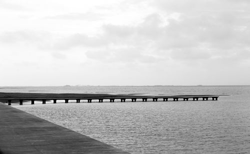 Pier over sea against sky